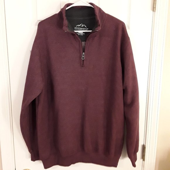 Mountain Ridge Mens 1/4 Zip Pullover sweatshirt AL maroon never worn - Picture 1 of 9